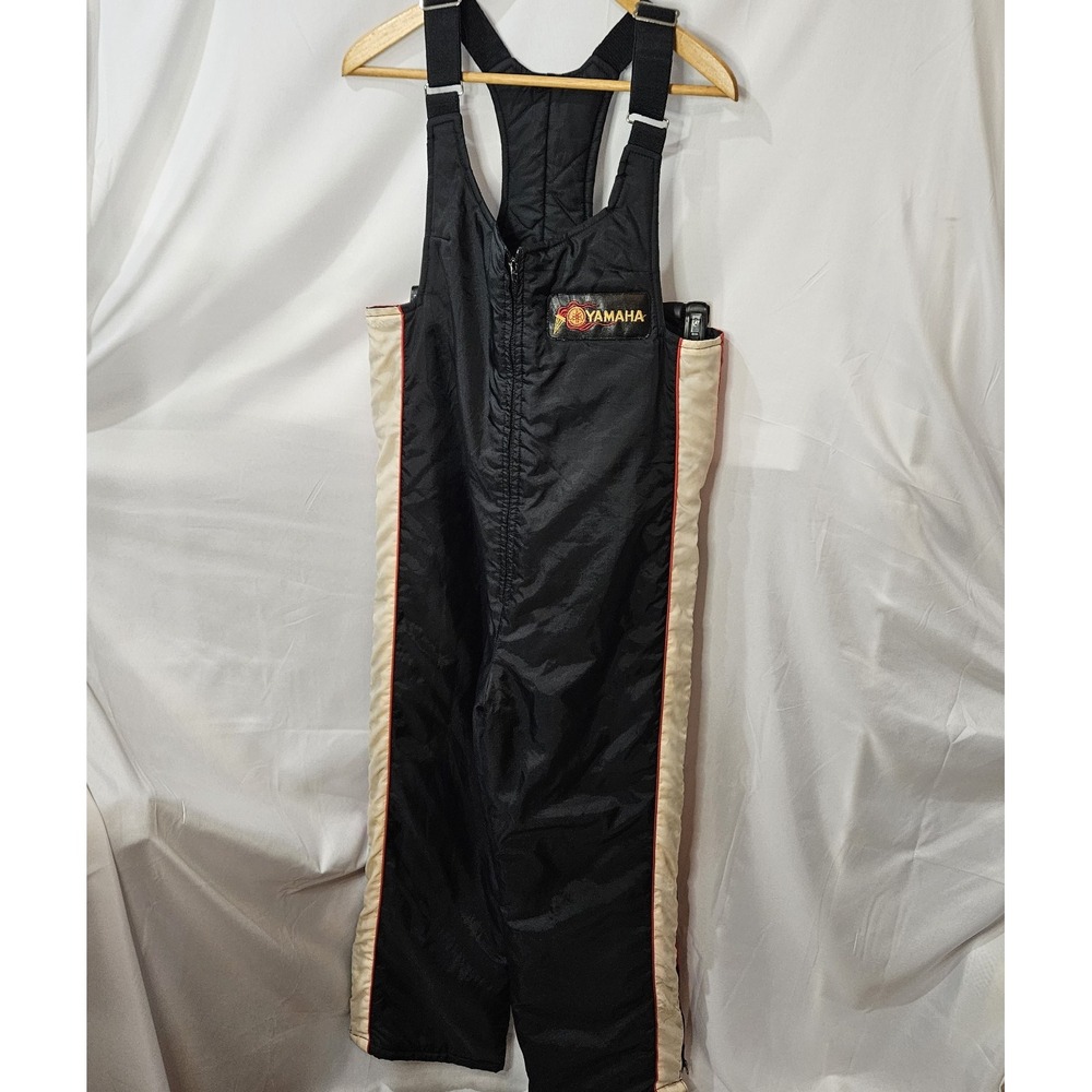 RARE VTG Yamaha/Scorpion 1978 Black Insulated Overalls Unisex L Powersports Snow